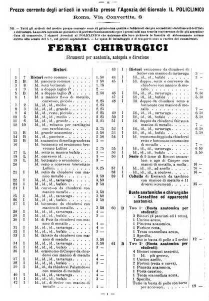 Supplemento al policlinico periodico di medicina, chirurgia ed igiene