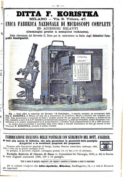 Supplemento al policlinico periodico di medicina, chirurgia ed igiene