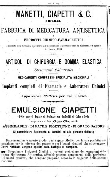 Supplemento al policlinico periodico di medicina, chirurgia ed igiene