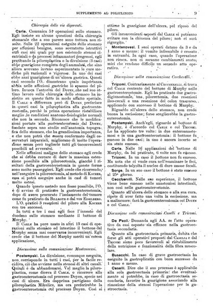 Supplemento al policlinico periodico di medicina, chirurgia ed igiene