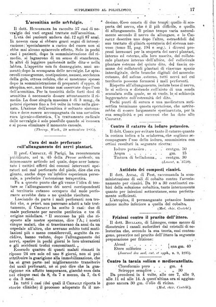 Supplemento al policlinico periodico di medicina, chirurgia ed igiene