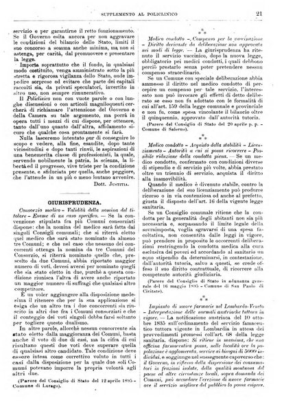 Supplemento al policlinico periodico di medicina, chirurgia ed igiene