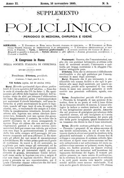 Supplemento al policlinico periodico di medicina, chirurgia ed igiene