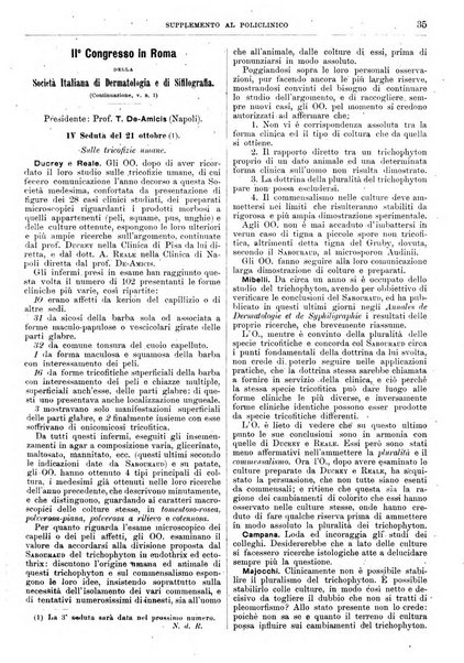 Supplemento al policlinico periodico di medicina, chirurgia ed igiene