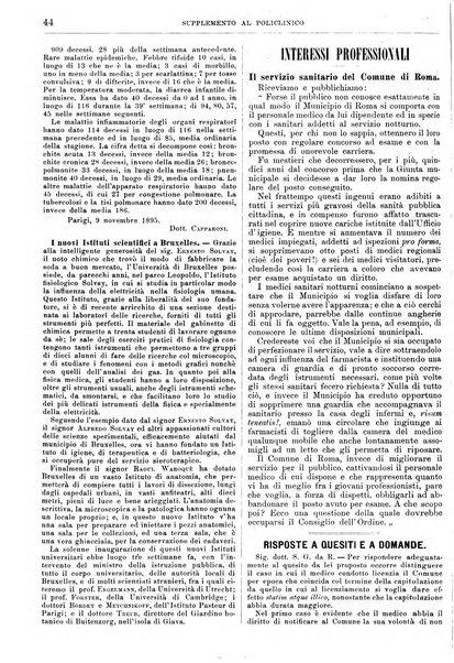 Supplemento al policlinico periodico di medicina, chirurgia ed igiene