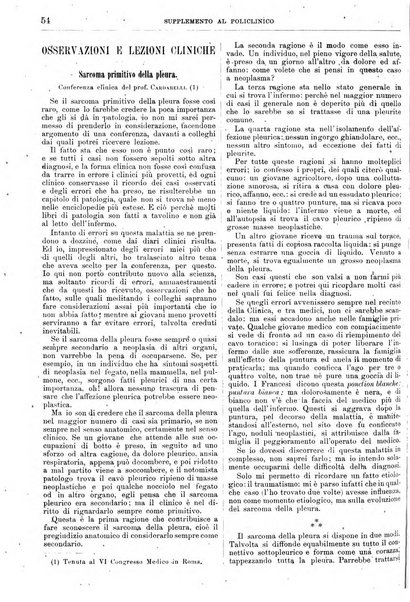 Supplemento al policlinico periodico di medicina, chirurgia ed igiene