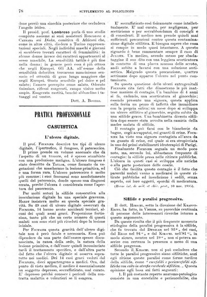 Supplemento al policlinico periodico di medicina, chirurgia ed igiene