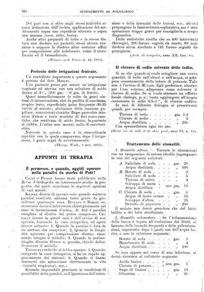 Supplemento al policlinico periodico di medicina, chirurgia ed igiene