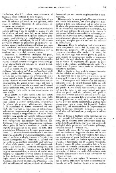 Supplemento al policlinico periodico di medicina, chirurgia ed igiene