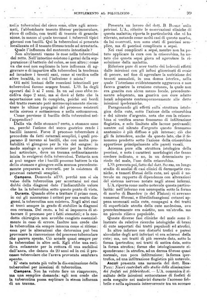 Supplemento al policlinico periodico di medicina, chirurgia ed igiene