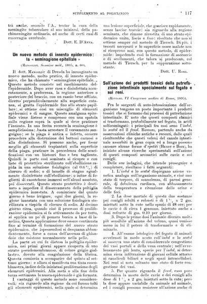 Supplemento al policlinico periodico di medicina, chirurgia ed igiene