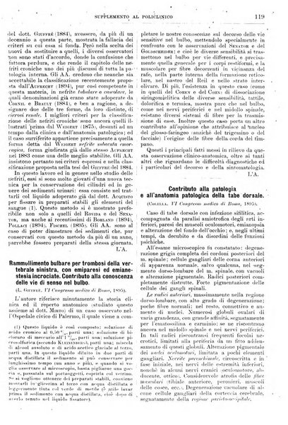 Supplemento al policlinico periodico di medicina, chirurgia ed igiene