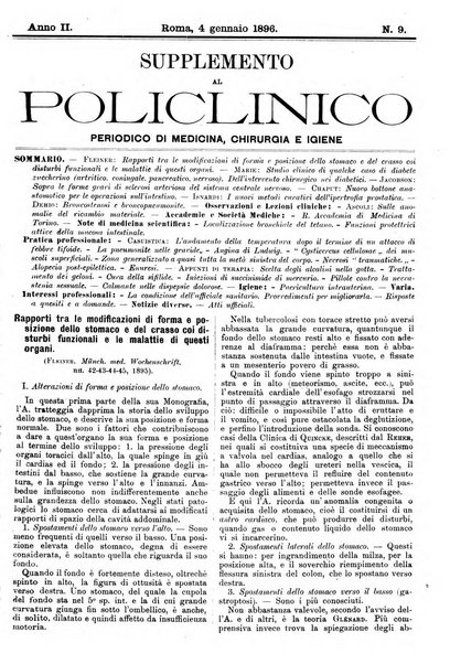 Supplemento al policlinico periodico di medicina, chirurgia ed igiene