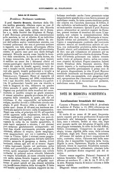 Supplemento al policlinico periodico di medicina, chirurgia ed igiene