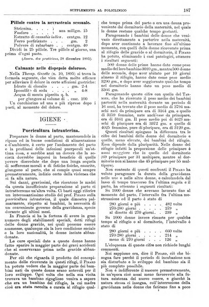 Supplemento al policlinico periodico di medicina, chirurgia ed igiene