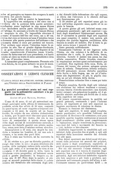 Supplemento al policlinico periodico di medicina, chirurgia ed igiene