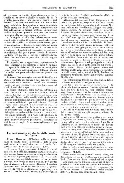 Supplemento al policlinico periodico di medicina, chirurgia ed igiene