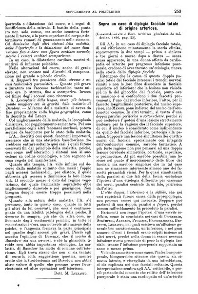 Supplemento al policlinico periodico di medicina, chirurgia ed igiene