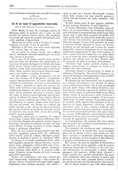 Supplemento al policlinico periodico di medicina, chirurgia ed igiene