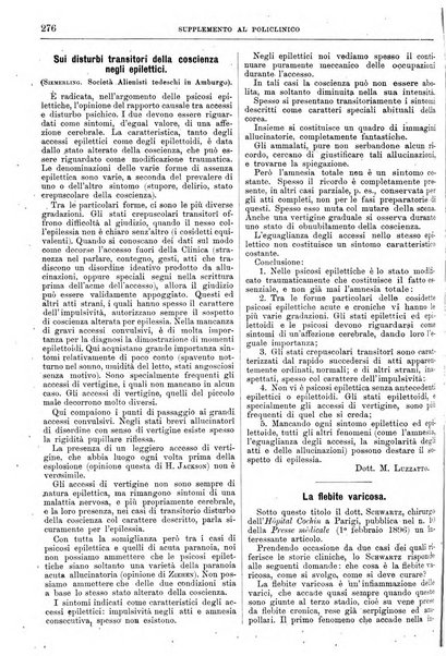 Supplemento al policlinico periodico di medicina, chirurgia ed igiene