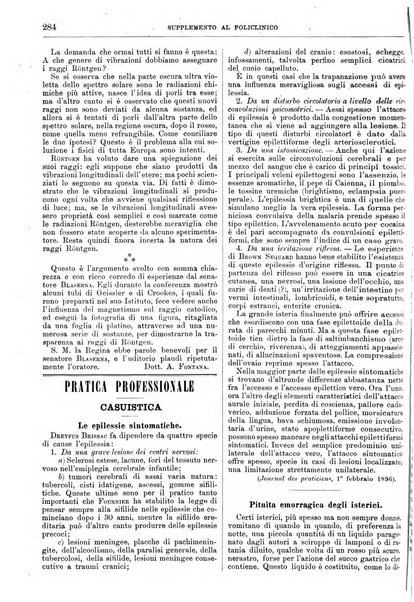 Supplemento al policlinico periodico di medicina, chirurgia ed igiene