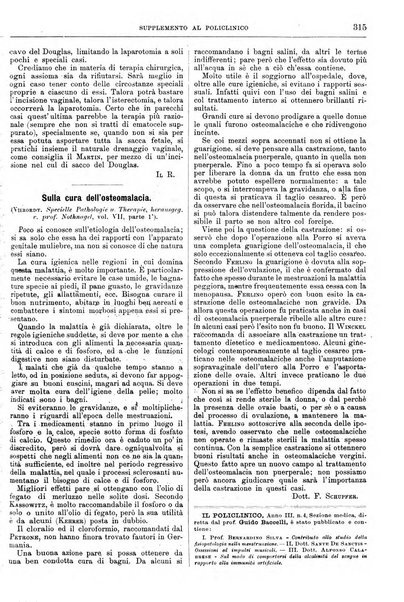 Supplemento al policlinico periodico di medicina, chirurgia ed igiene