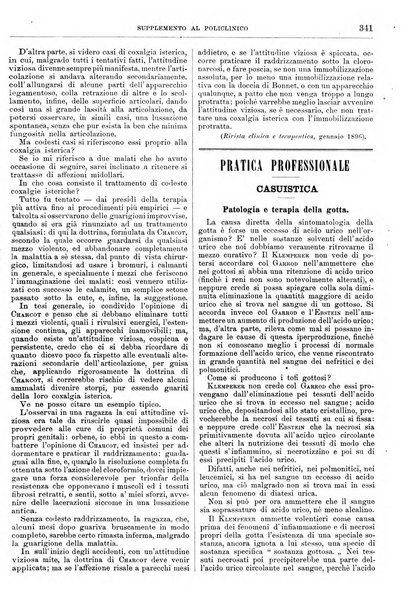 Supplemento al policlinico periodico di medicina, chirurgia ed igiene