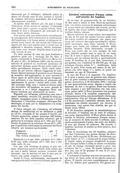 Supplemento al policlinico periodico di medicina, chirurgia ed igiene