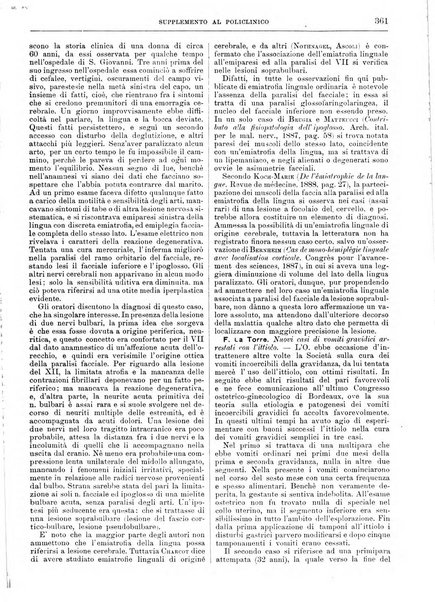 Supplemento al policlinico periodico di medicina, chirurgia ed igiene