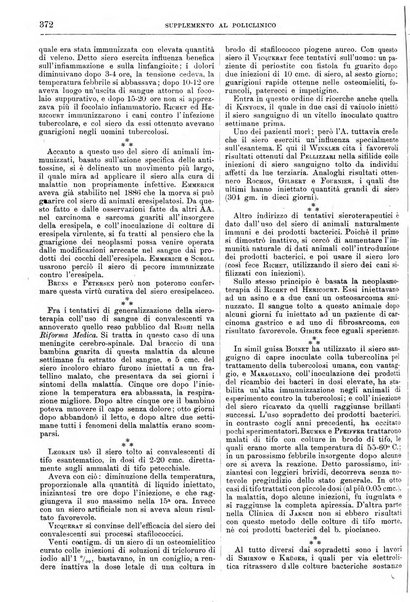 Supplemento al policlinico periodico di medicina, chirurgia ed igiene