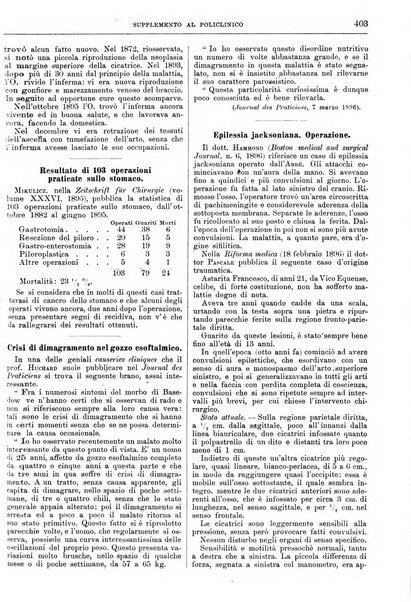 Supplemento al policlinico periodico di medicina, chirurgia ed igiene