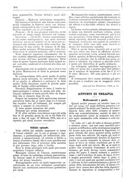 Supplemento al policlinico periodico di medicina, chirurgia ed igiene