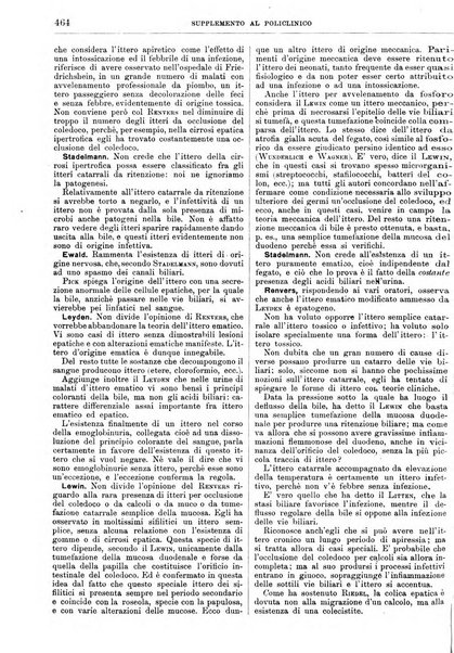 Supplemento al policlinico periodico di medicina, chirurgia ed igiene