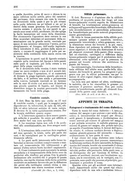 Supplemento al policlinico periodico di medicina, chirurgia ed igiene