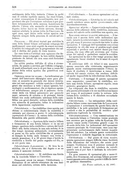 Supplemento al policlinico periodico di medicina, chirurgia ed igiene