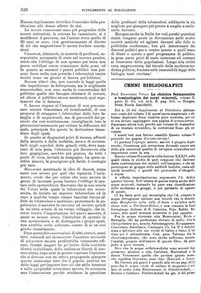 Supplemento al policlinico periodico di medicina, chirurgia ed igiene