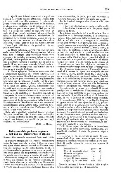 Supplemento al policlinico periodico di medicina, chirurgia ed igiene