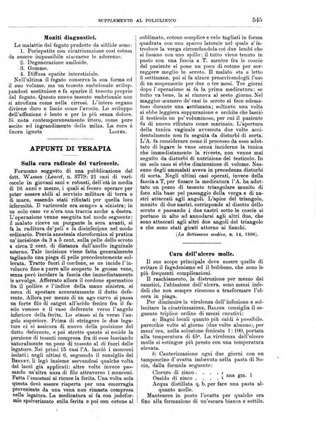 Supplemento al policlinico periodico di medicina, chirurgia ed igiene