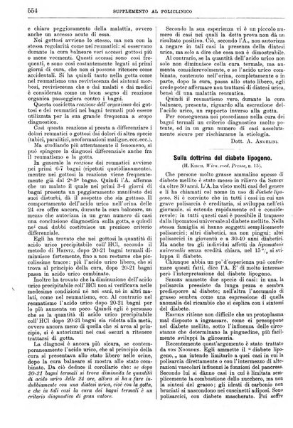 Supplemento al policlinico periodico di medicina, chirurgia ed igiene