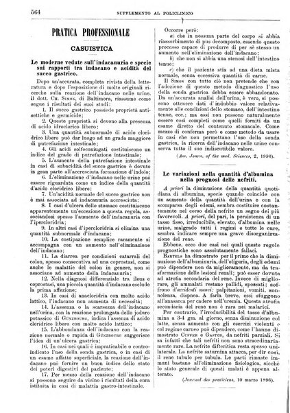 Supplemento al policlinico periodico di medicina, chirurgia ed igiene