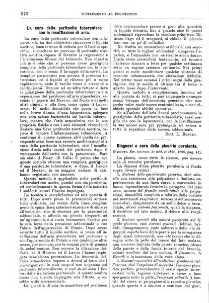 Supplemento al policlinico periodico di medicina, chirurgia ed igiene