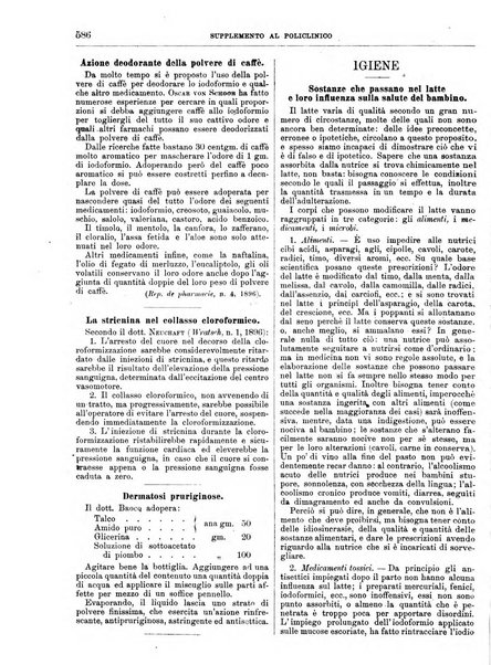 Supplemento al policlinico periodico di medicina, chirurgia ed igiene