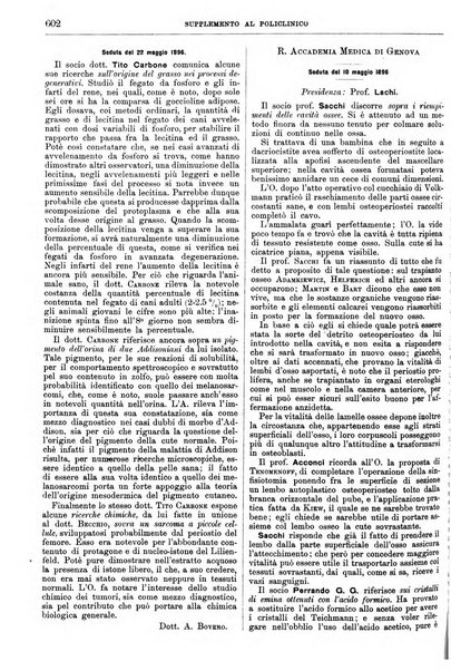 Supplemento al policlinico periodico di medicina, chirurgia ed igiene