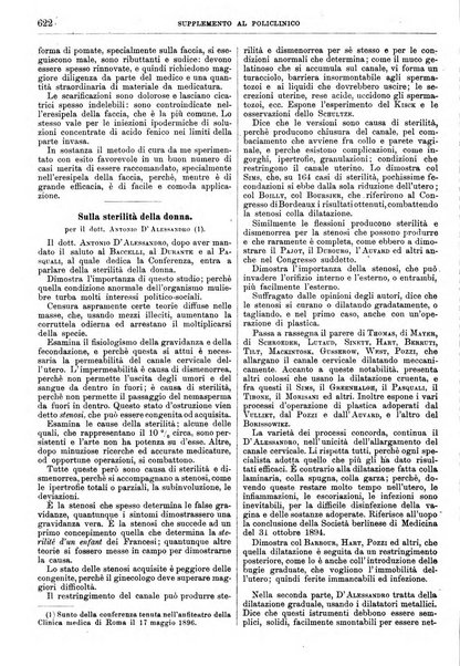 Supplemento al policlinico periodico di medicina, chirurgia ed igiene