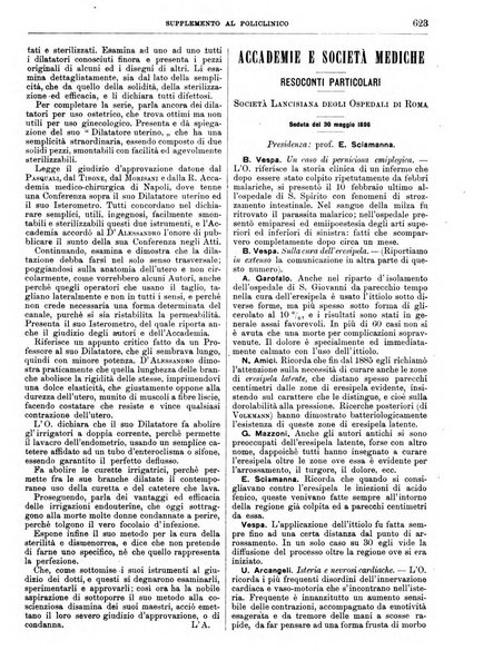 Supplemento al policlinico periodico di medicina, chirurgia ed igiene