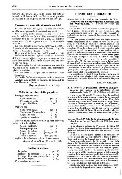 Supplemento al policlinico periodico di medicina, chirurgia ed igiene