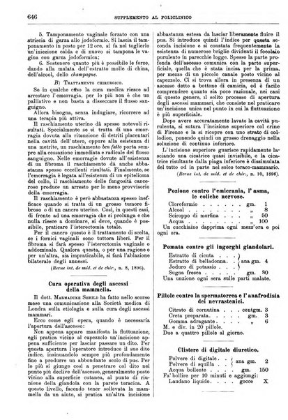 Supplemento al policlinico periodico di medicina, chirurgia ed igiene