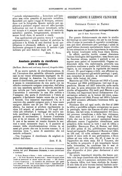 Supplemento al policlinico periodico di medicina, chirurgia ed igiene