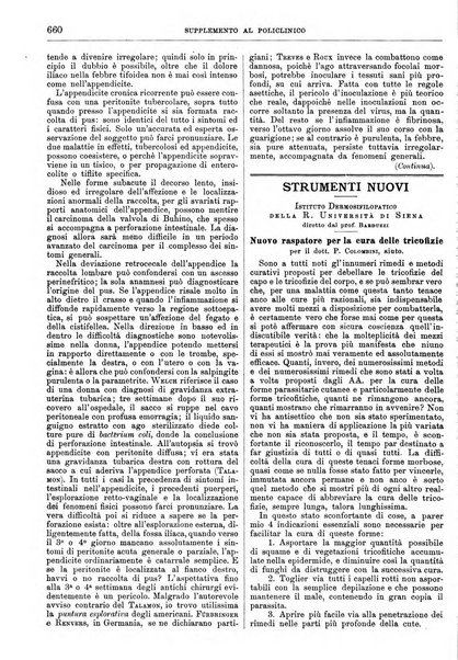 Supplemento al policlinico periodico di medicina, chirurgia ed igiene