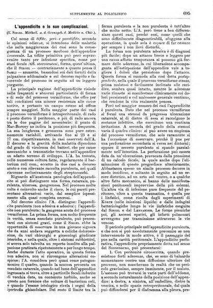 Supplemento al policlinico periodico di medicina, chirurgia ed igiene